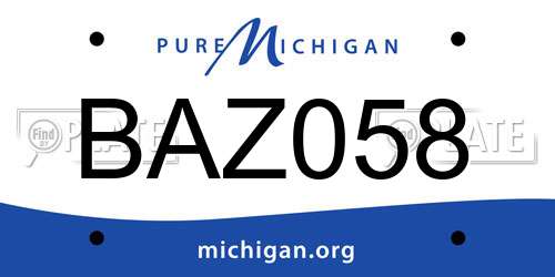 BAZ058 Michigan License Plate