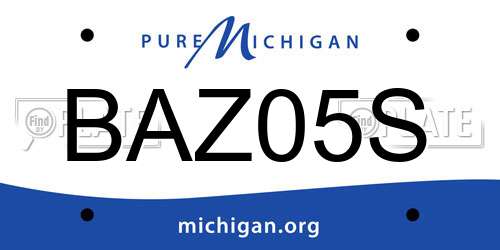 BAZ05S Michigan License Plate