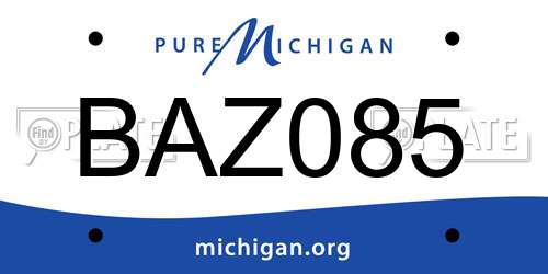 BAZ085 Michigan License Plate
