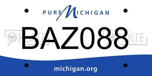 BAZ088 Michigan License Plate