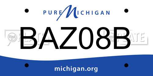 BAZ08B Michigan License Plate