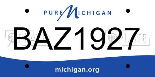 BAZ1927 Michigan License Plate