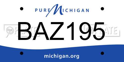 BAZ195 Michigan License Plate