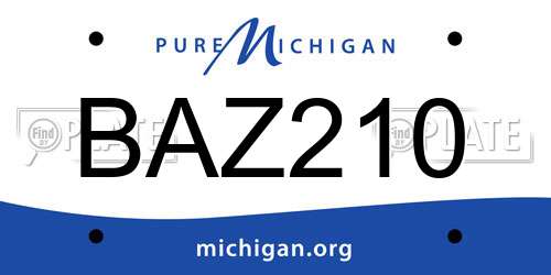 BAZ210 Michigan License Plate