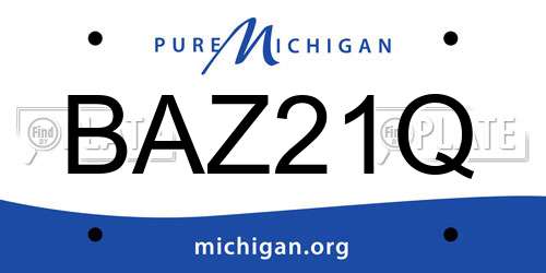 BAZ21Q Michigan License Plate