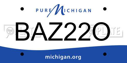 BAZ22O Michigan License Plate