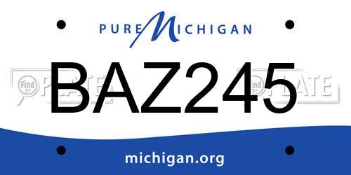 BAZ245 Michigan License Plate