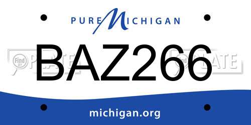BAZ266 Michigan License Plate