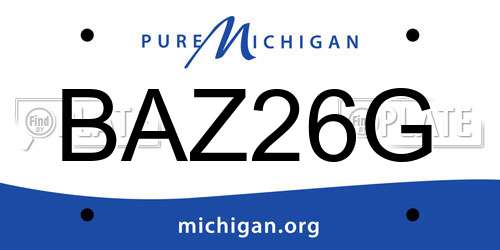 BAZ26G Michigan License Plate