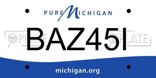 BAZ45I Michigan License Plate
