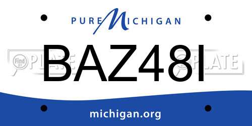 BAZ48I Michigan License Plate