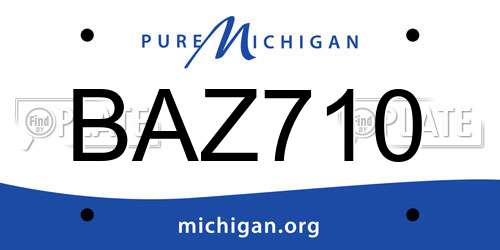 BAZ710 Michigan License Plate