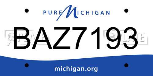 BAZ7193 Michigan License Plate