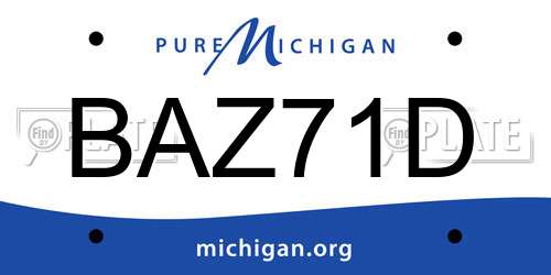 BAZ71D Michigan License Plate