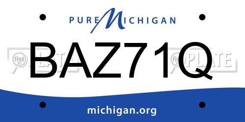 BAZ71Q Michigan License Plate