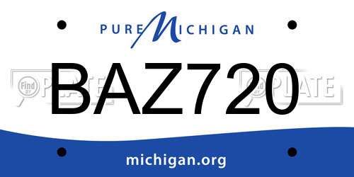 BAZ720 Michigan License Plate