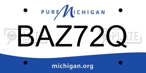 BAZ72Q Michigan License Plate