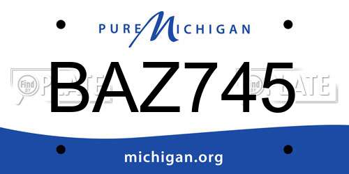 BAZ745 Michigan License Plate