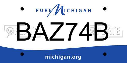 BAZ74B Michigan License Plate