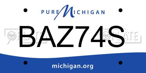 BAZ74S Michigan License Plate