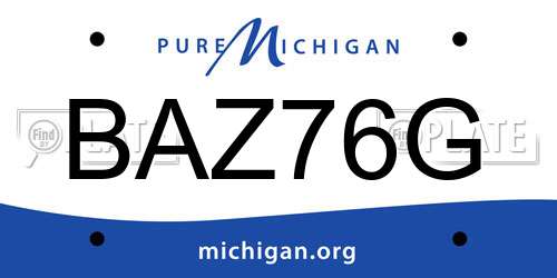 BAZ76G Michigan License Plate