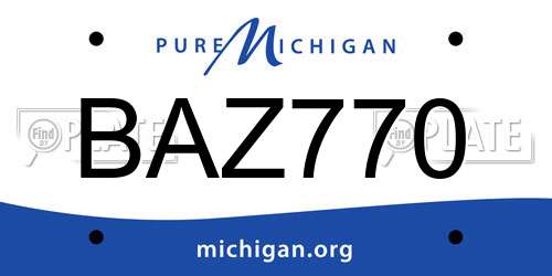 BAZ770 Michigan License Plate