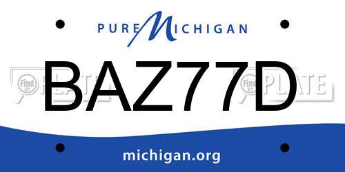 BAZ77D Michigan License Plate