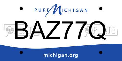 BAZ77Q Michigan License Plate