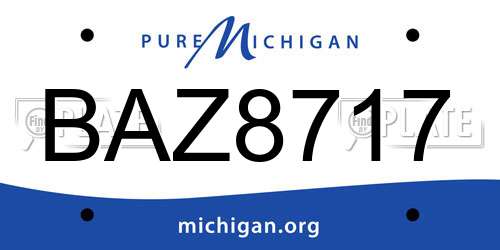 BAZ8717 Michigan License Plate