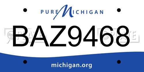 BAZ9468 Michigan License Plate