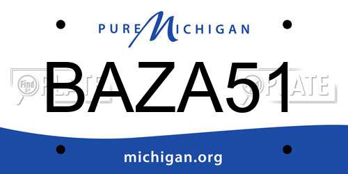 BAZA51 Michigan License Plate
