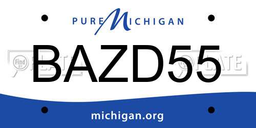 BAZD55 Michigan License Plate