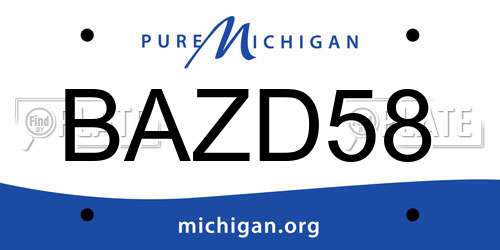 BAZD58 Michigan License Plate