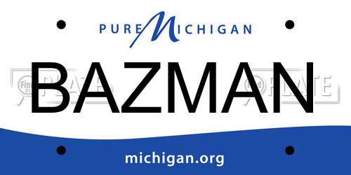 BAZMAN Michigan License Plate