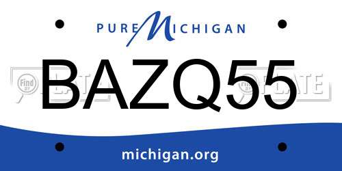 BAZQ55 Michigan License Plate