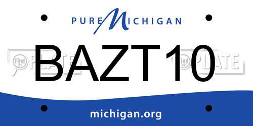 BAZT10 Michigan License Plate