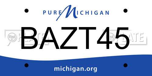 BAZT45 Michigan License Plate