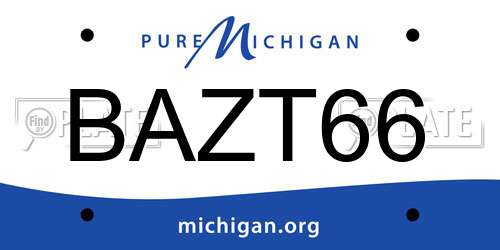 BAZT66 Michigan License Plate