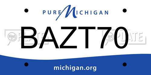 BAZT70 Michigan License Plate