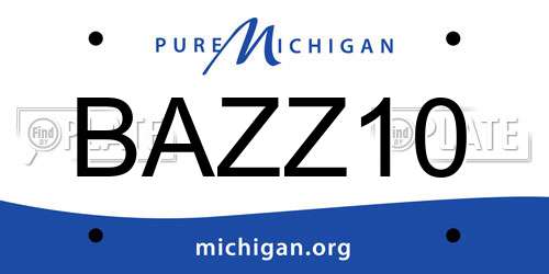 BAZZ10 Michigan License Plate