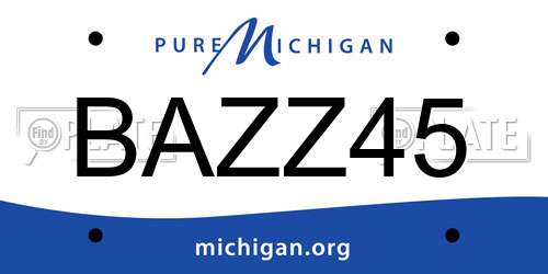 BAZZ45 Michigan License Plate