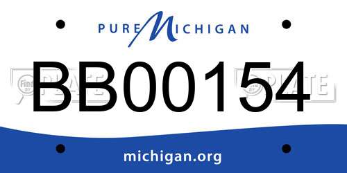 BB00154 Michigan License Plate