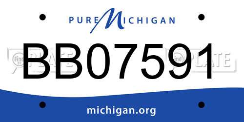 BB07591 Michigan License Plate