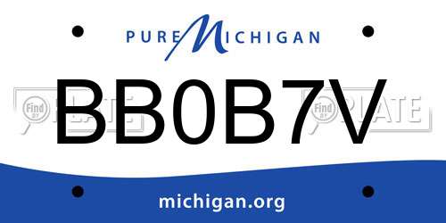 BB0B7V Michigan License Plate