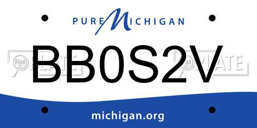 BB0S2V Michigan License Plate