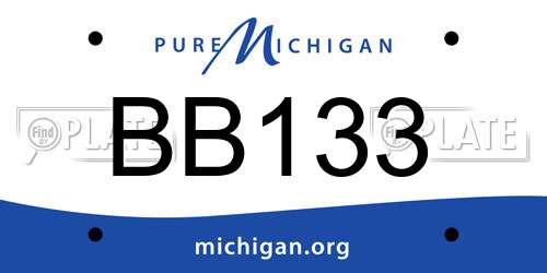 BB133 Michigan License Plate