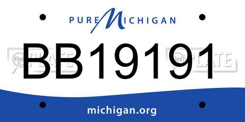 BB19191 Michigan License Plate