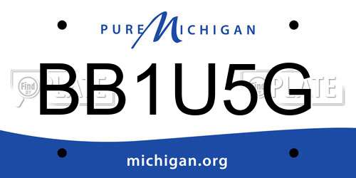 BB1U5G Michigan License Plate