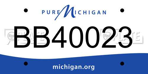 BB40023 Michigan License Plate