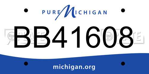 BB41608 Michigan License Plate